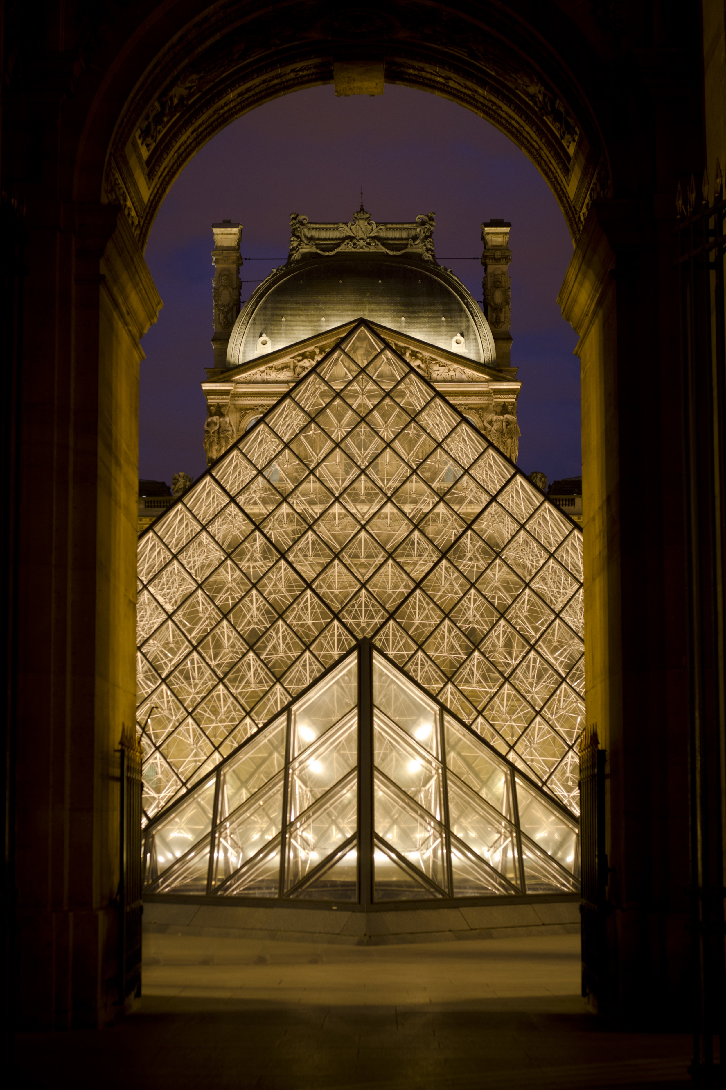 The Pyramid at the Louvre is perfectly framed by the archway. Photo by Alexander J.E. Bradley.