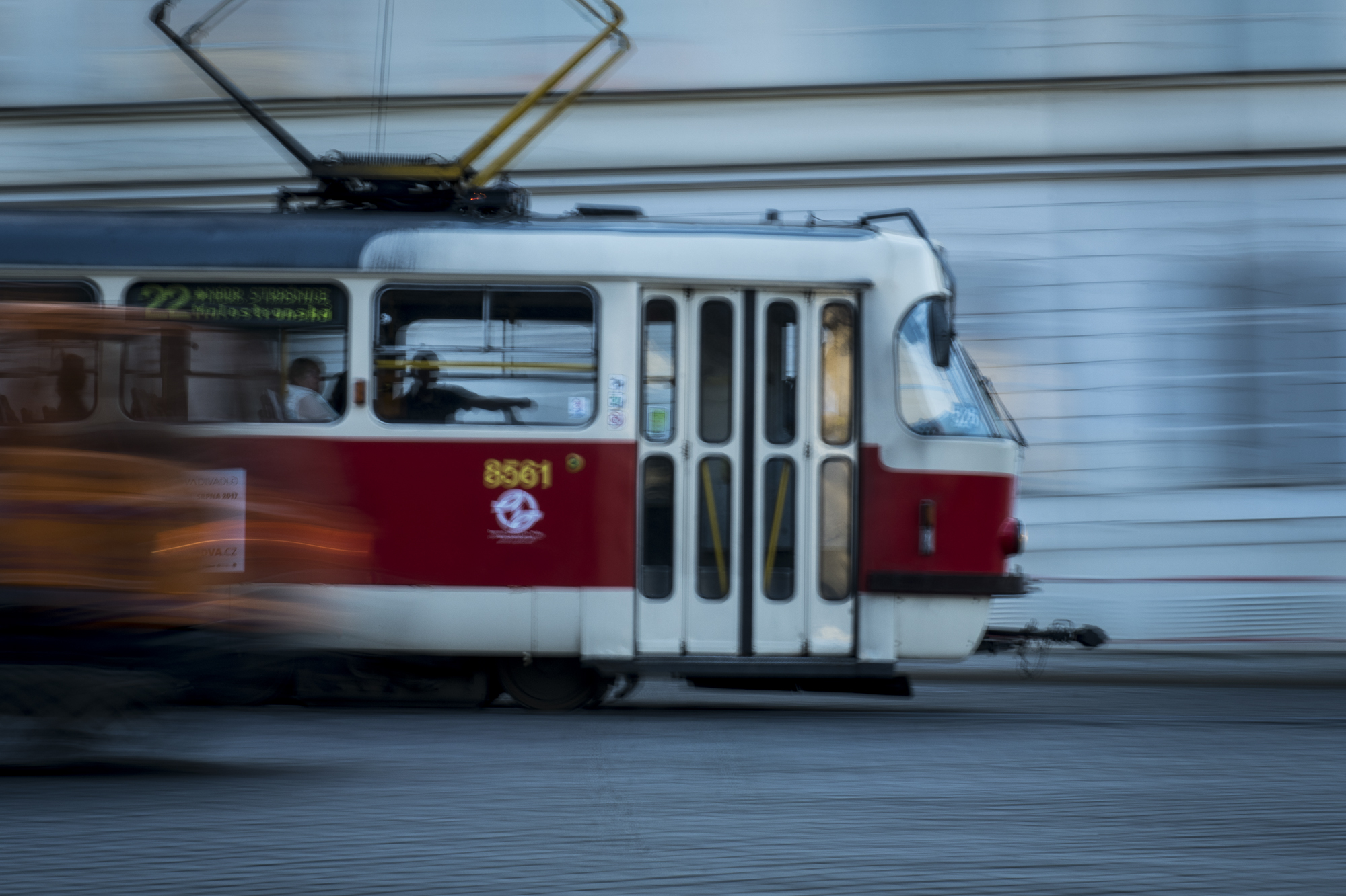 Prague TatrA T3 tram (on a tripod) PHOTOGRAPHY: ALEXANDER J.E. BRADLEY • NIKON D500 • AF-S NIKKOR 24-70MM Ƒ/2.8G ED @ 70MM • Ƒ/22 • 1/5• ISO 50