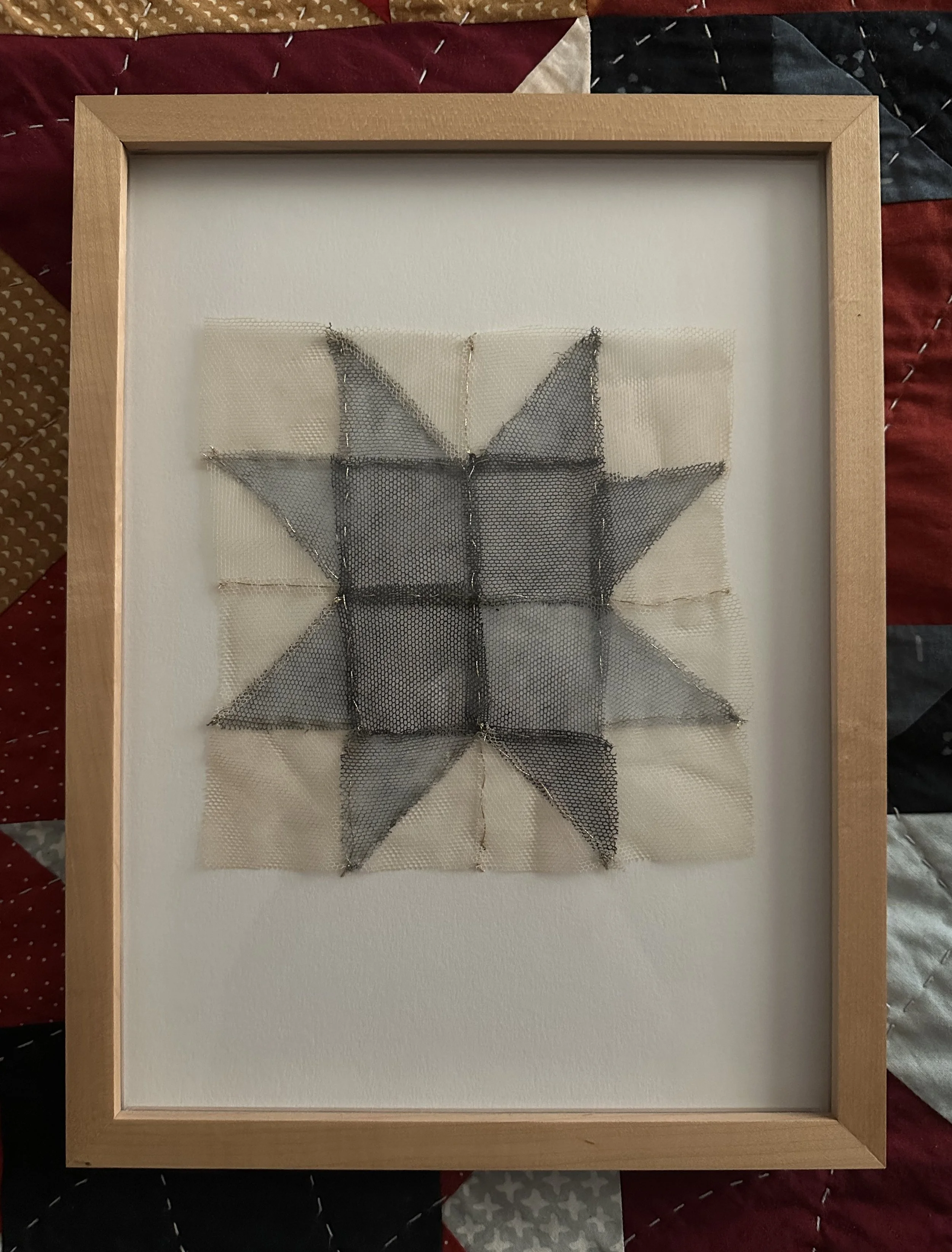 ghost I - hand dyed and quilted antique fabric - available through the artist