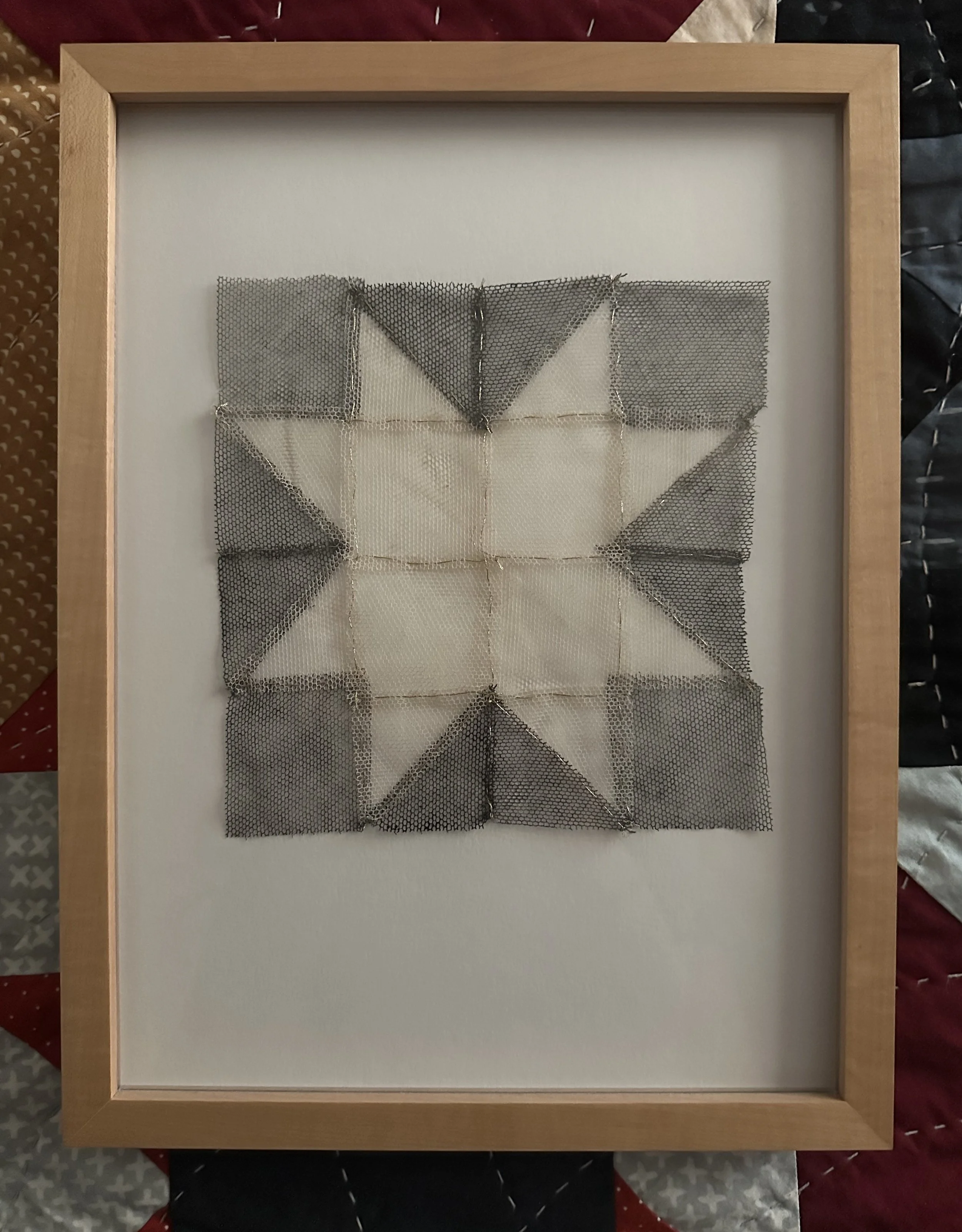 ghost II - hand dyed and quilted antique fabric - available through the artist
