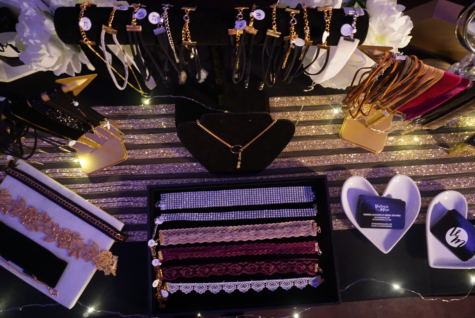 All the chokers we had at the beginning of the night. We sold over 20 chokers!