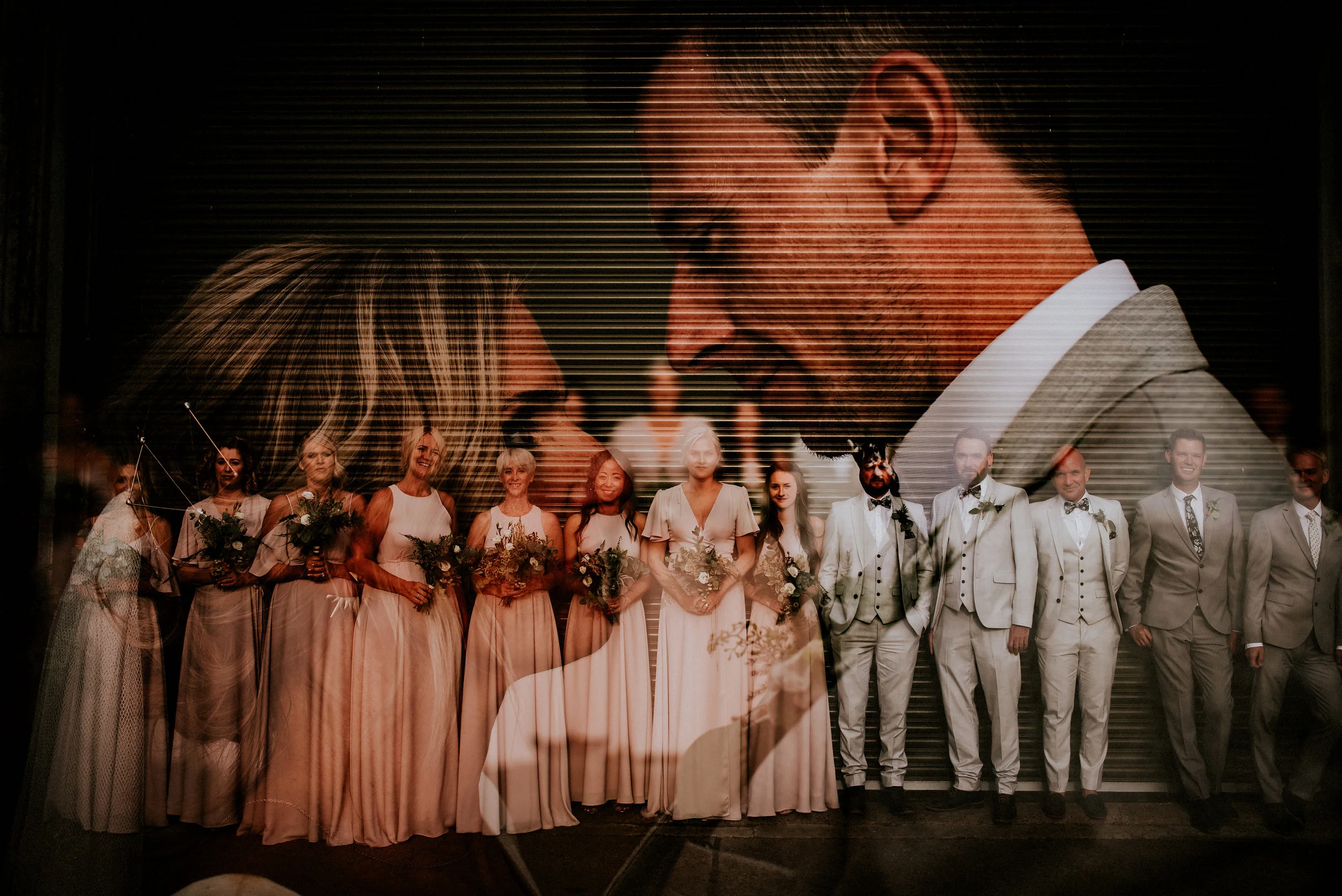 The ultimate York Barn wedding, Fairylight curtains, White VW camper vans, An etherial Dress from Ghose Orchid Bride, Farm machinery frames the love struck in this York wedding at the Normans