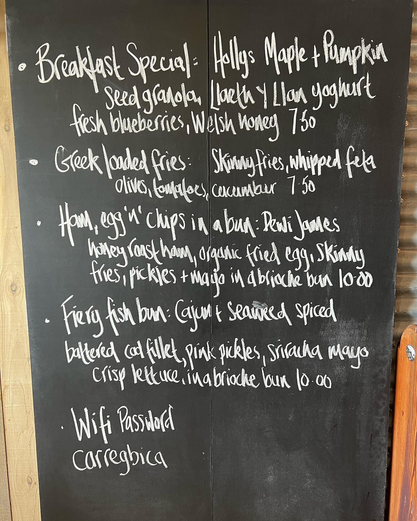 Specials for the weekend! #beachcafe #fishandchips #llangrannog #walescoastpath