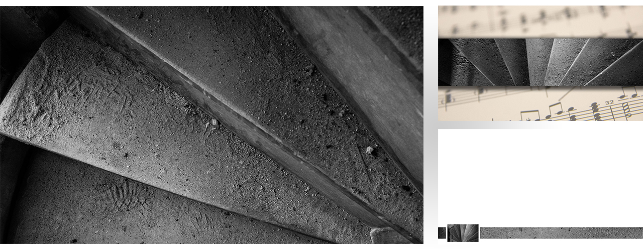 Graphic Set 0001 tower steps bw