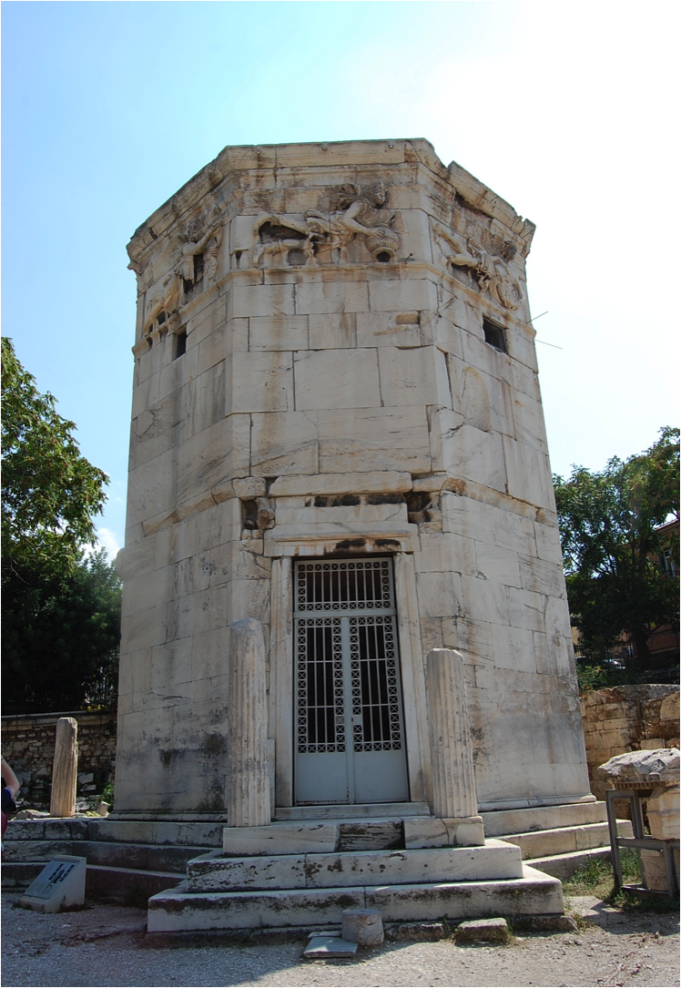 In Athens, it is related to a capital type usually associated with this building, called, since the eighteenth century, the Tower of the Winds, after the sculptures of the celebrated ancient eight winds on its eight faces. 