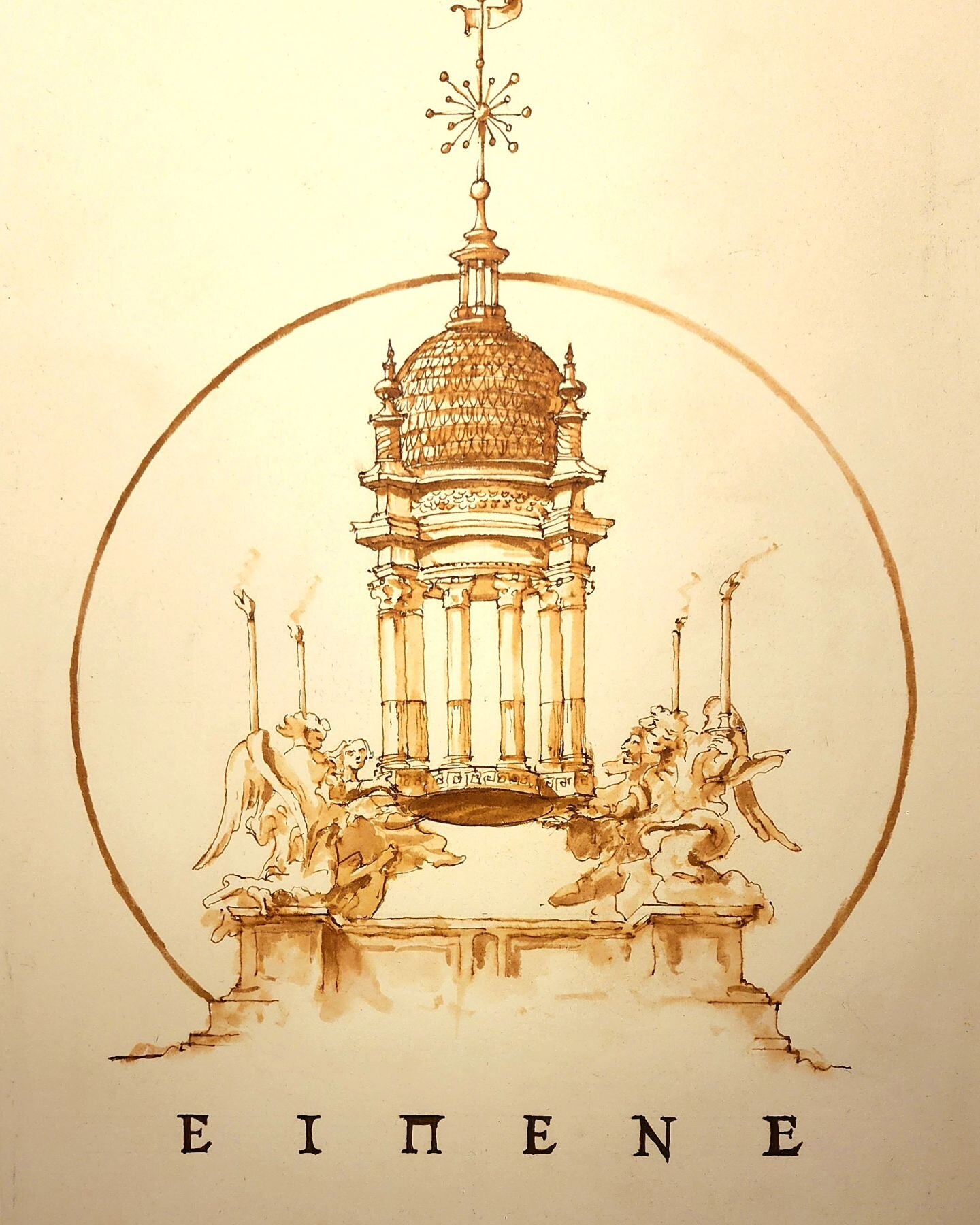 'EIRENE' (Peace) Capriccio after Bernini's sketch for the  chapel of the Blessed Sacrament in St. Peter's and a cupola from  Madison Square Garden by Stanford White. RWC Atelier 2023

&quot;Blessed are the peacemakers, for they will be called childre