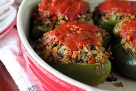 Vegan Lentil Stuffed Peppers 