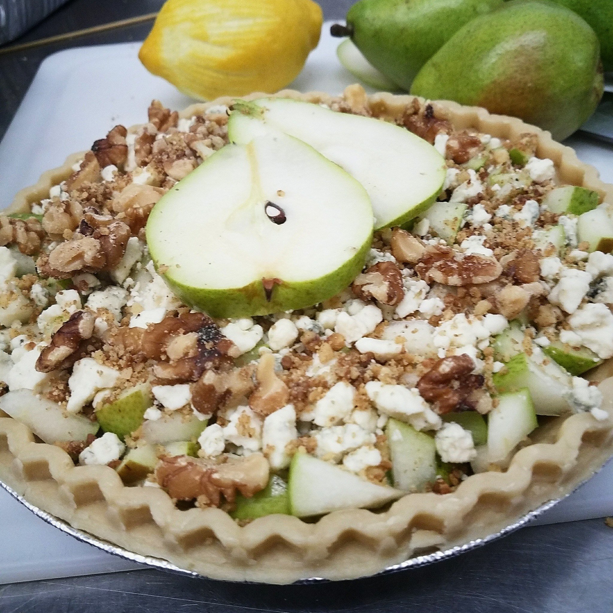 Pear Walnut Gorgonzola Savory Tart
