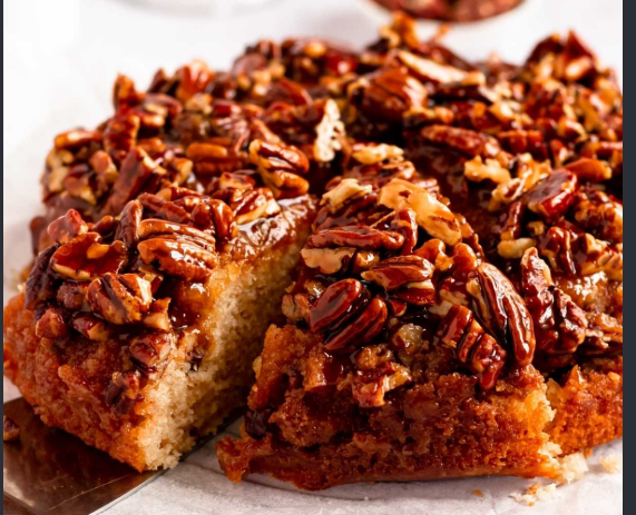 upside down pecan cake