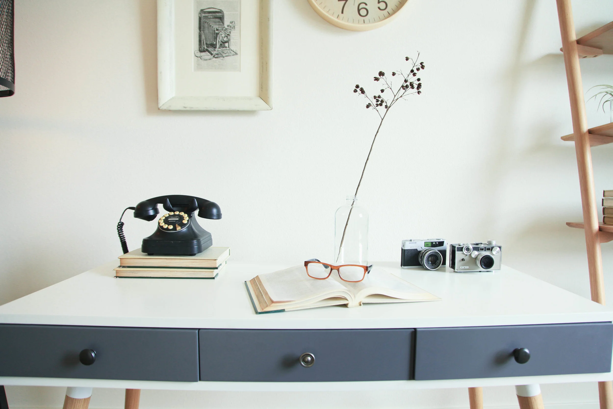 Bringing nature inside creates freshness and calmness. Like this winter branch.