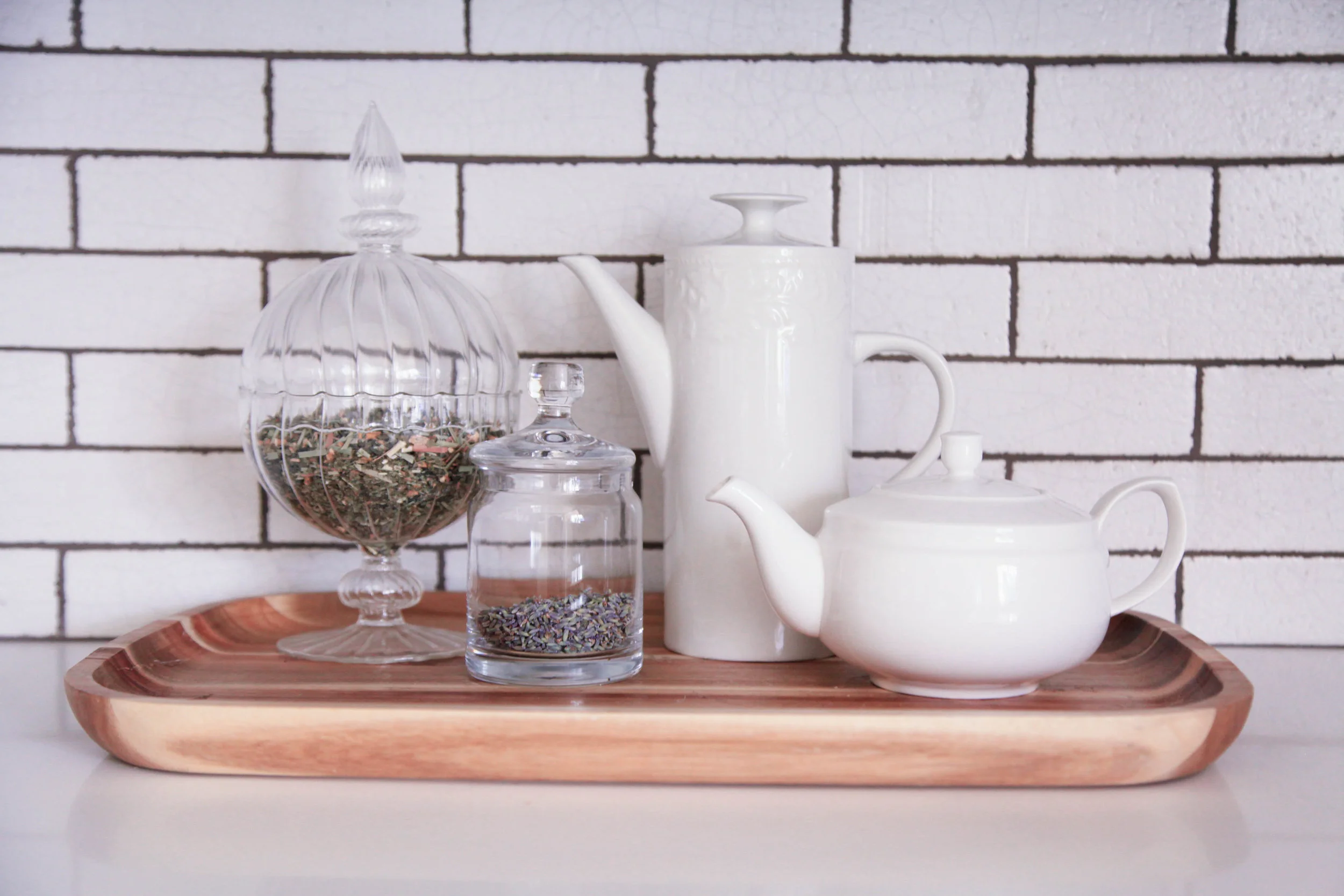 Style Tip: Display loose tea in pretty glass jars.