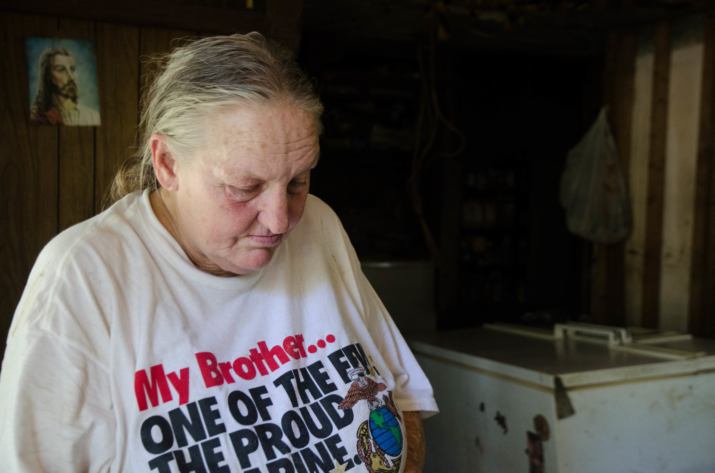  Diane Andrews looks inside her Baton Rouge home after the flood. 