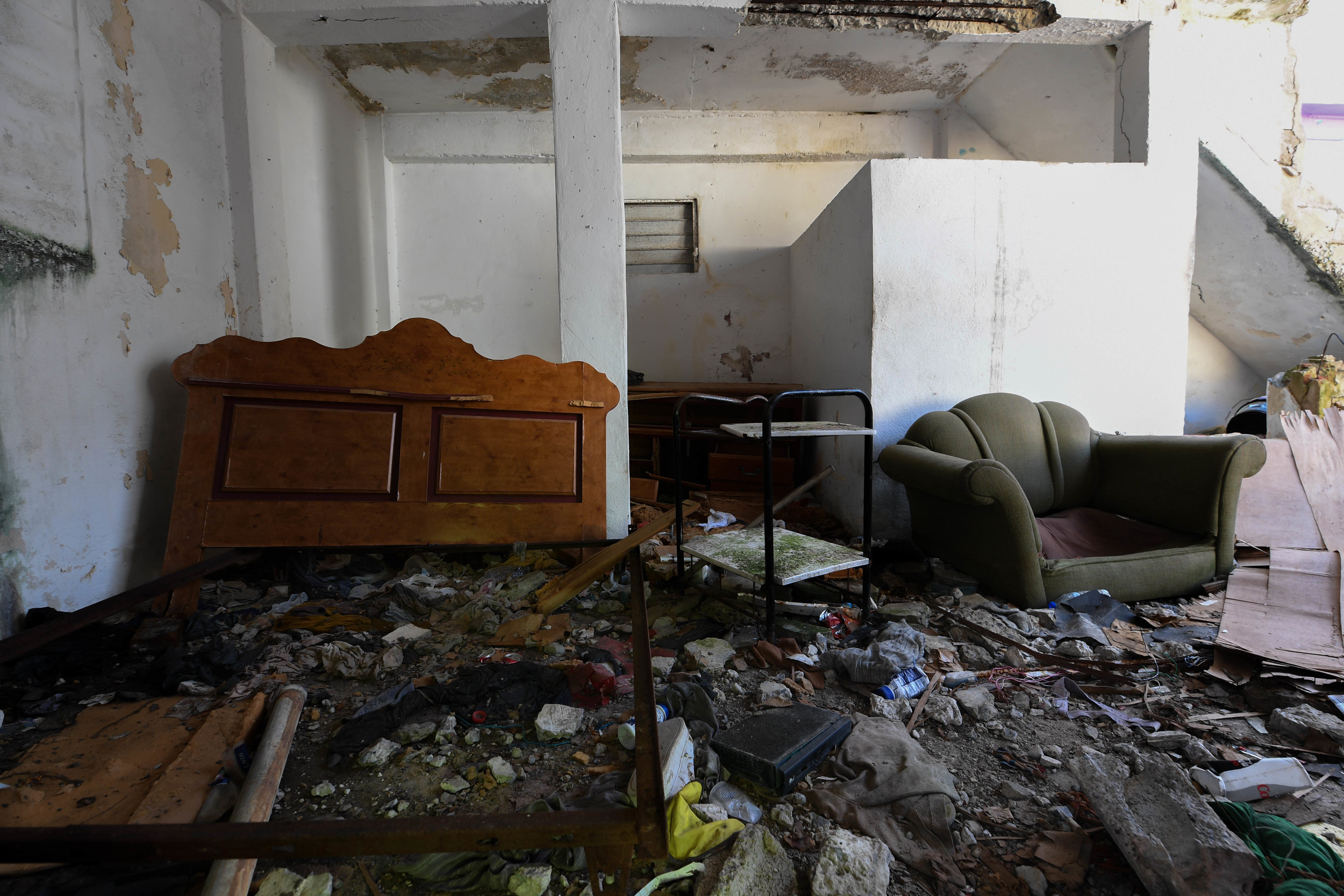  A house in La Perla, Puerto Rico, sits empty after Hurricane Maria. 