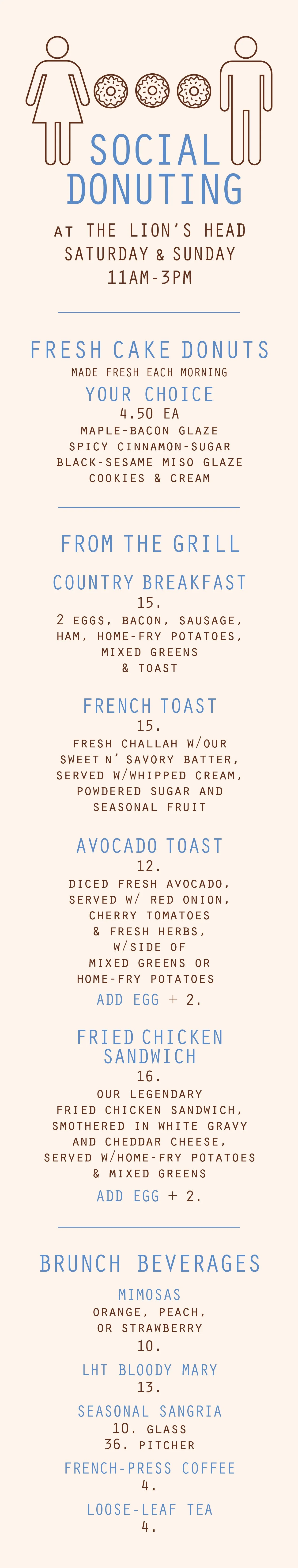 Menus — Lion's Head Tavern