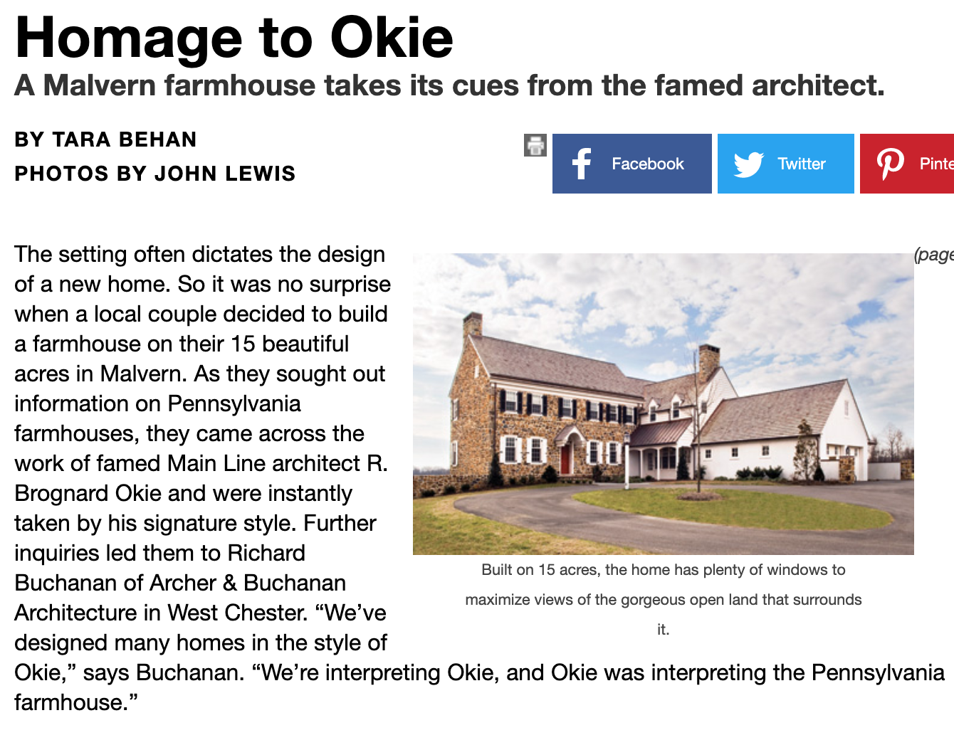 Main Line Today - Homage to Okie - Pennsylvania Farmhouses