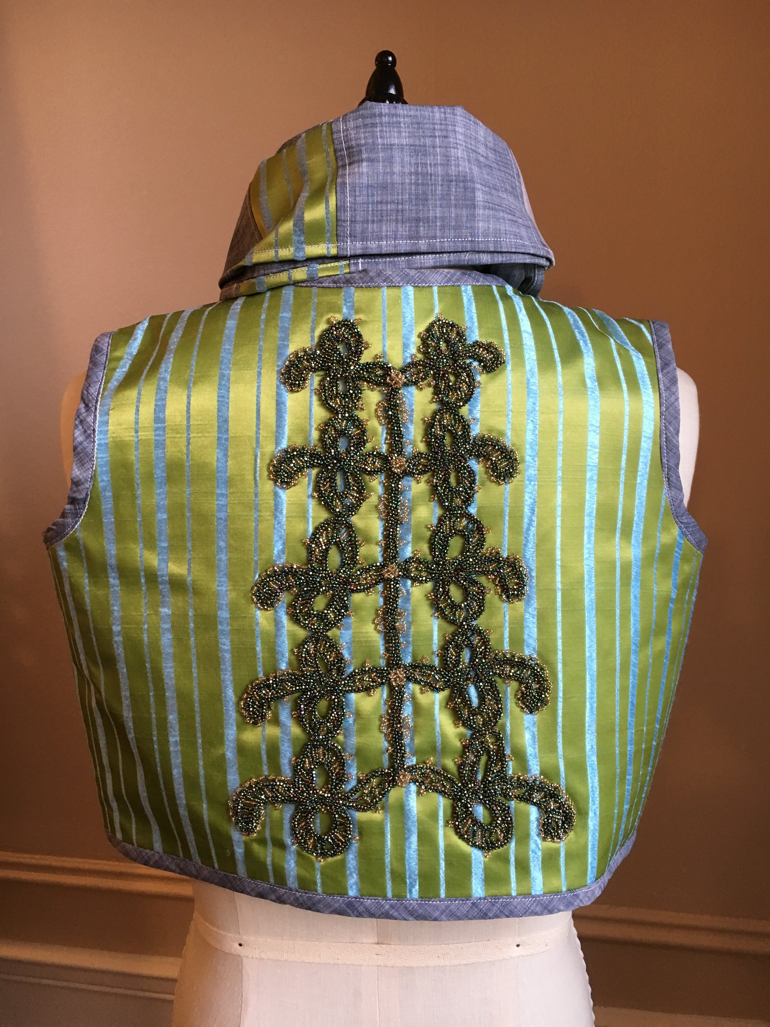 green and blue beaded vest back with scarf.JPG