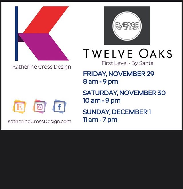 We are now exactly 3 weeks away from our Black Friday Weekend Pop Up Shop at EMERGE at Twelve Oaks Mall!! #twelveoaksmall #shopemerge