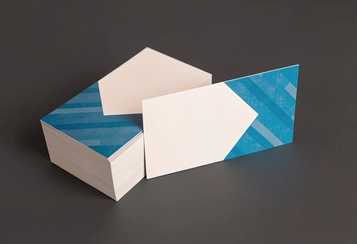 Stack of custom printed business cards