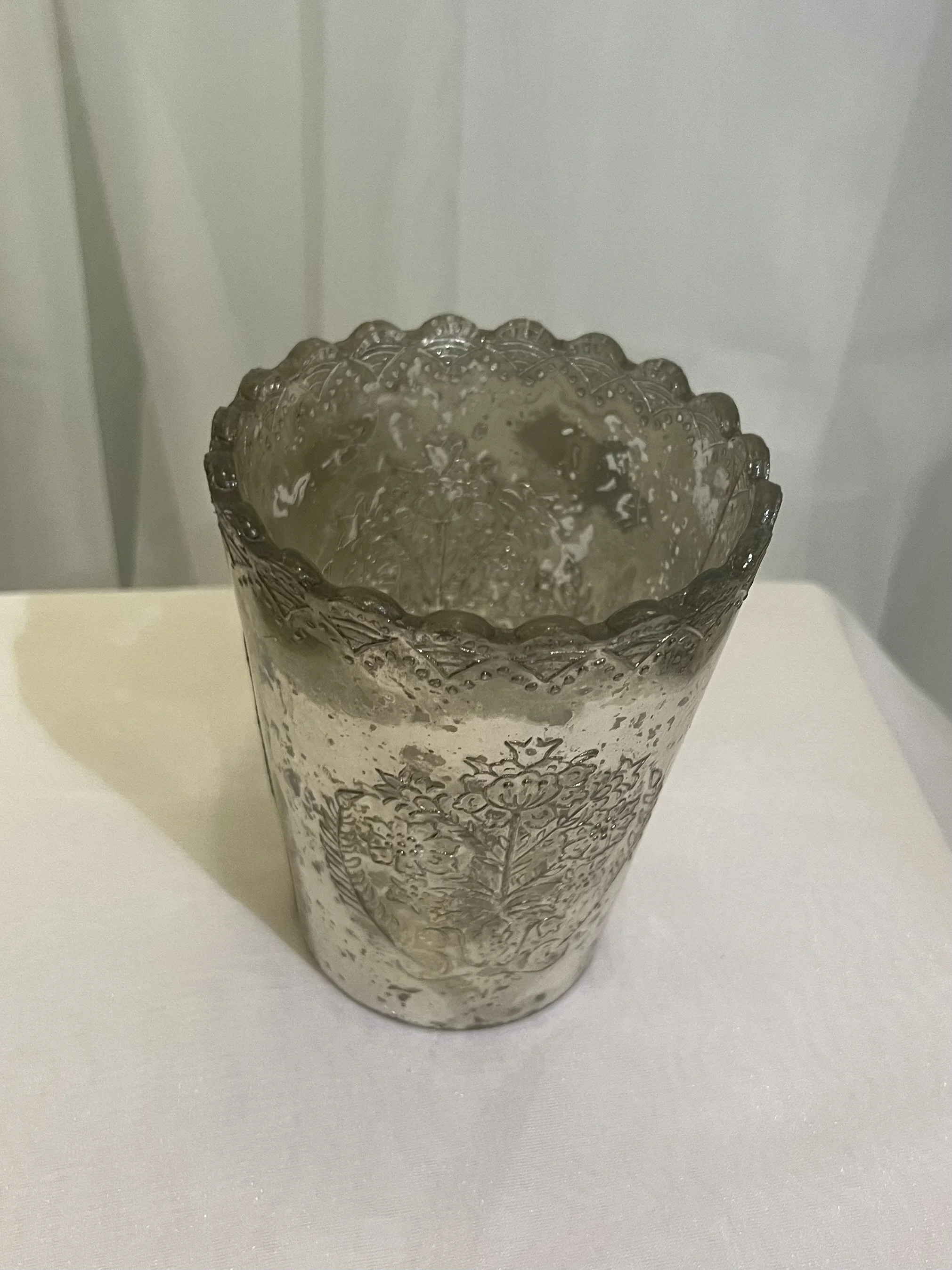 Tall Silver Vintage Tealight