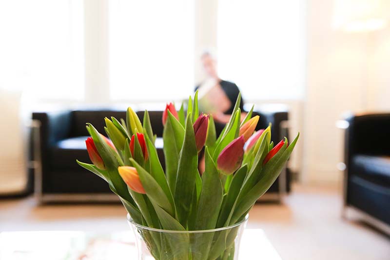 enjoy our peaceful reception area