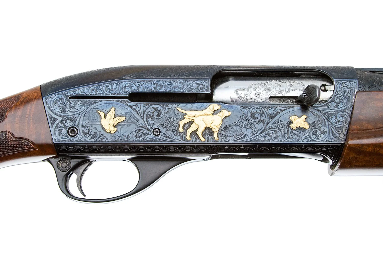 REMINGTON - MODEL 1100 F GRADE WITH GOLD 12 GAUGE WITH 2 EXTRA BARRELS