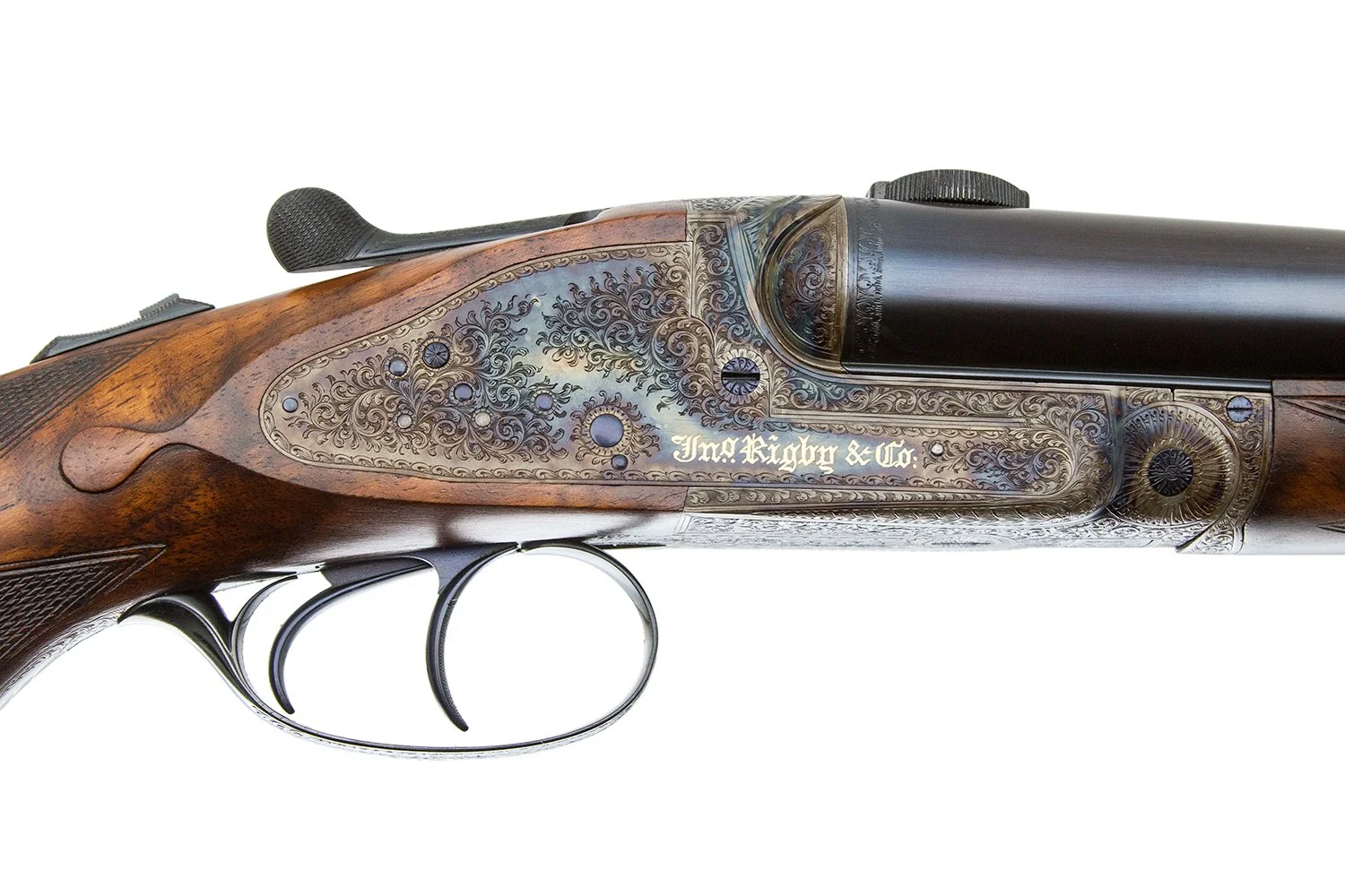 J RIGBY - BEST SIDELOCK RISING BITE 450-400 3" WITH EXTRA 470 BARRELS WITH TARGETS AND LOAD DATA BY KEN OWEN
