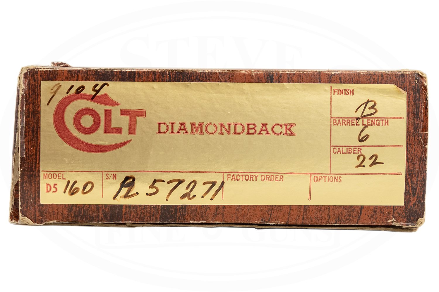 COLT DIAMONDBACK 22 LR 6 INCH BLUED — Steve Barnett Fine Guns | High ...
