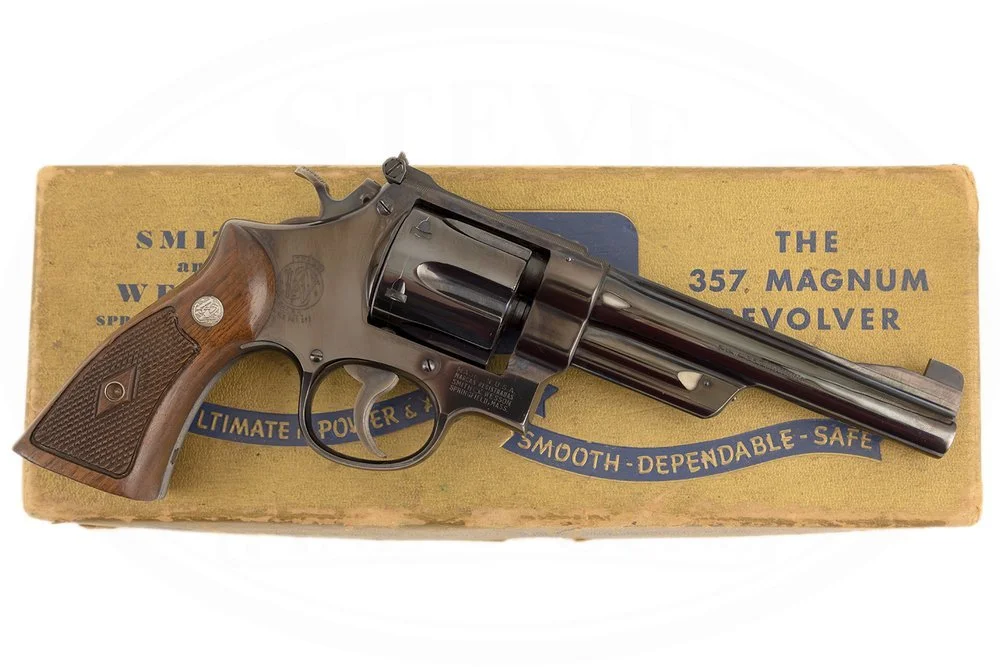 SMITH & WESSON - PRE-MODEL 27 POST WAR 357 MAGNUM W/ FACTORY GOLD BOX