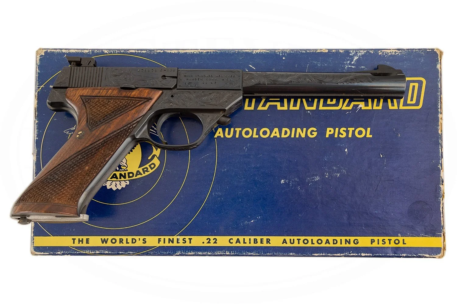 HIGH STANDARD SUPERMATIC S-101 22 LR FACTORY ENGRAVED