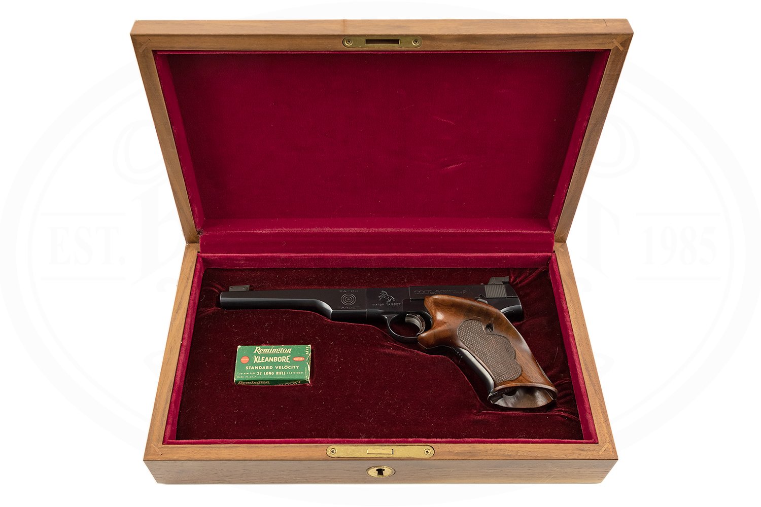 COLT CUSTOM SHOP WOODSMAN BULLSEYE MATCH TARGET 22 LR OWNED BY ARNOLD GOODWIN, CHIEF COLT GUNSMITH