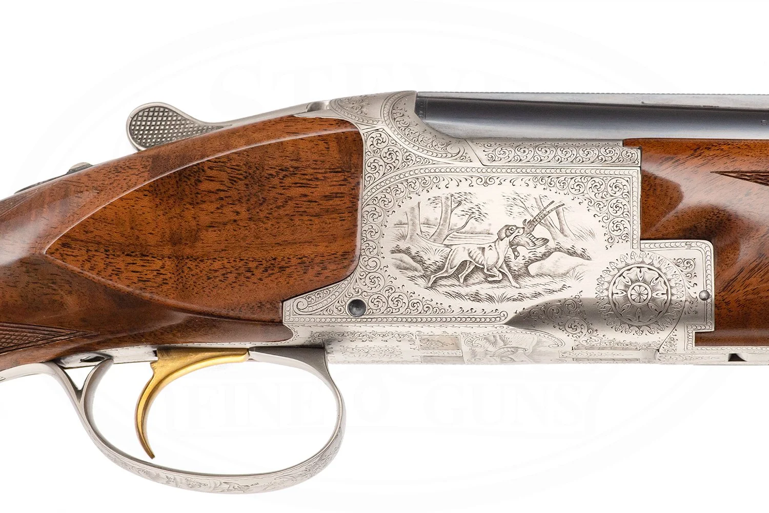 BROWNING POINTER GRADE SQUARE FRAME SUPERLIGHT SUPERPOSED 12 GAUGE 2 BARREL SET DODSON ENGRAVED