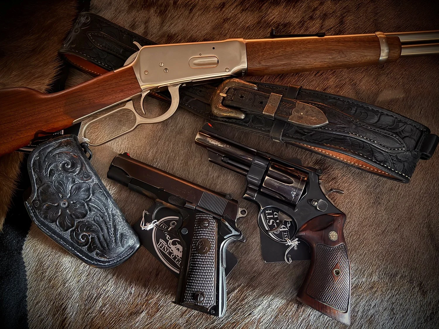 EXCEPTIONAL THREE-GUN SET FROM LEGENDARY TEXAS RANGER JOAQUIN JACKSON