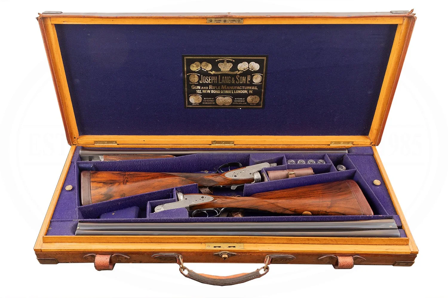 LANG & HUSSEY IMPERIAL SIDELOCK EJECTOR PAIR 12 GAUGE