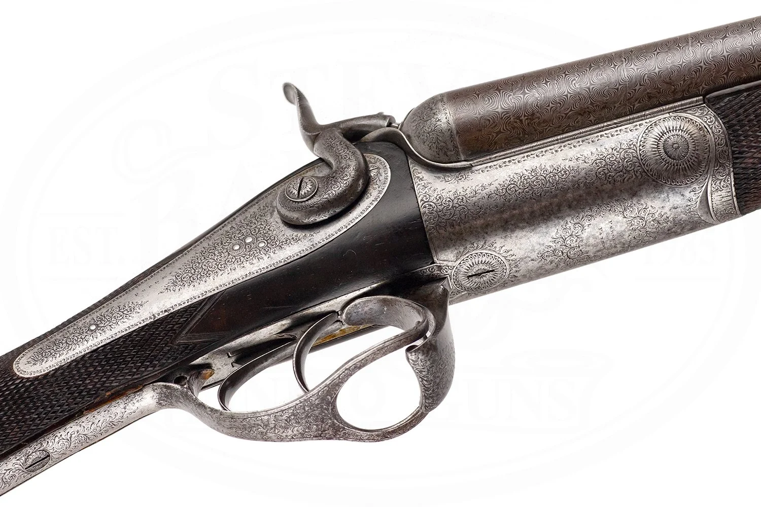 PURDEY BEST BACK ACTION ISLAND LOCK HAMMER 12 GAUGE