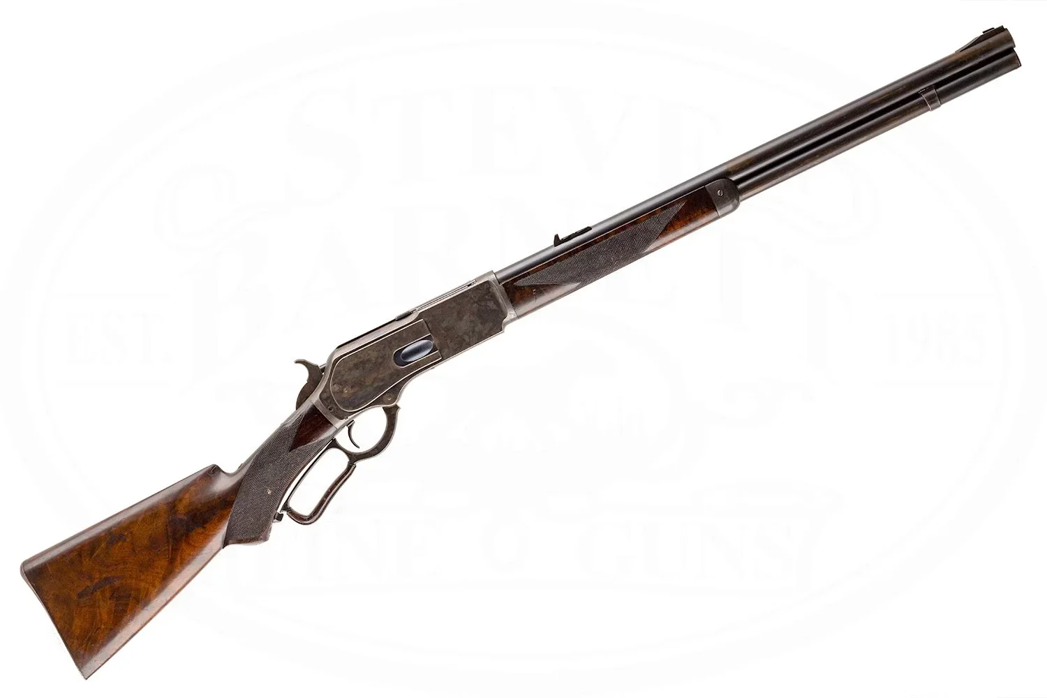 WINCHESTER MODEL 1876 DELUXE SHORT RIFLE 45-75 REGULATED BY HOLLAND & HOLLAND - TOM SELLECK COLLECTION