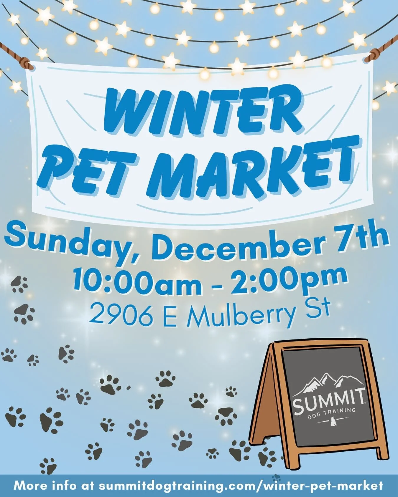 ❄️ Bundle up and bring your pup for Summit Dog Training&rsquo;s 2nd Annual Winter Pet Market! ❄️ 

🐾 This festive market will feature local pet vendors showcasing an incredible variety of goodies for every pup loving friend. 🎁🐶 

Your One-Stop-Sho