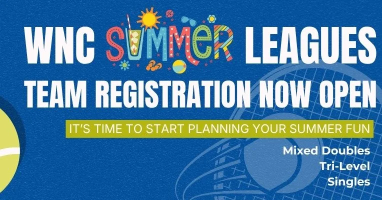 📣WNC Summer Leagues team registration now open!  More details in our newsletter or avltennis.com:  https://conta.cc/4tgFyvH