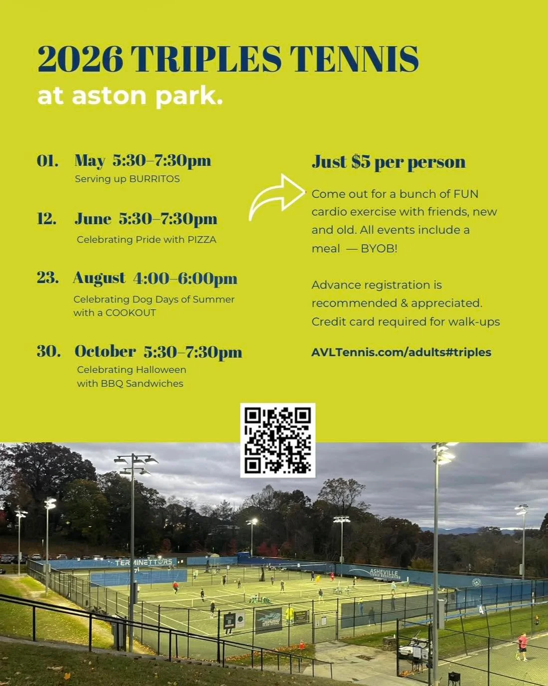 The first Triples event of the year is just 15 days away - May 1st! 
Register now and get ready to enjoy some delicious burritos!