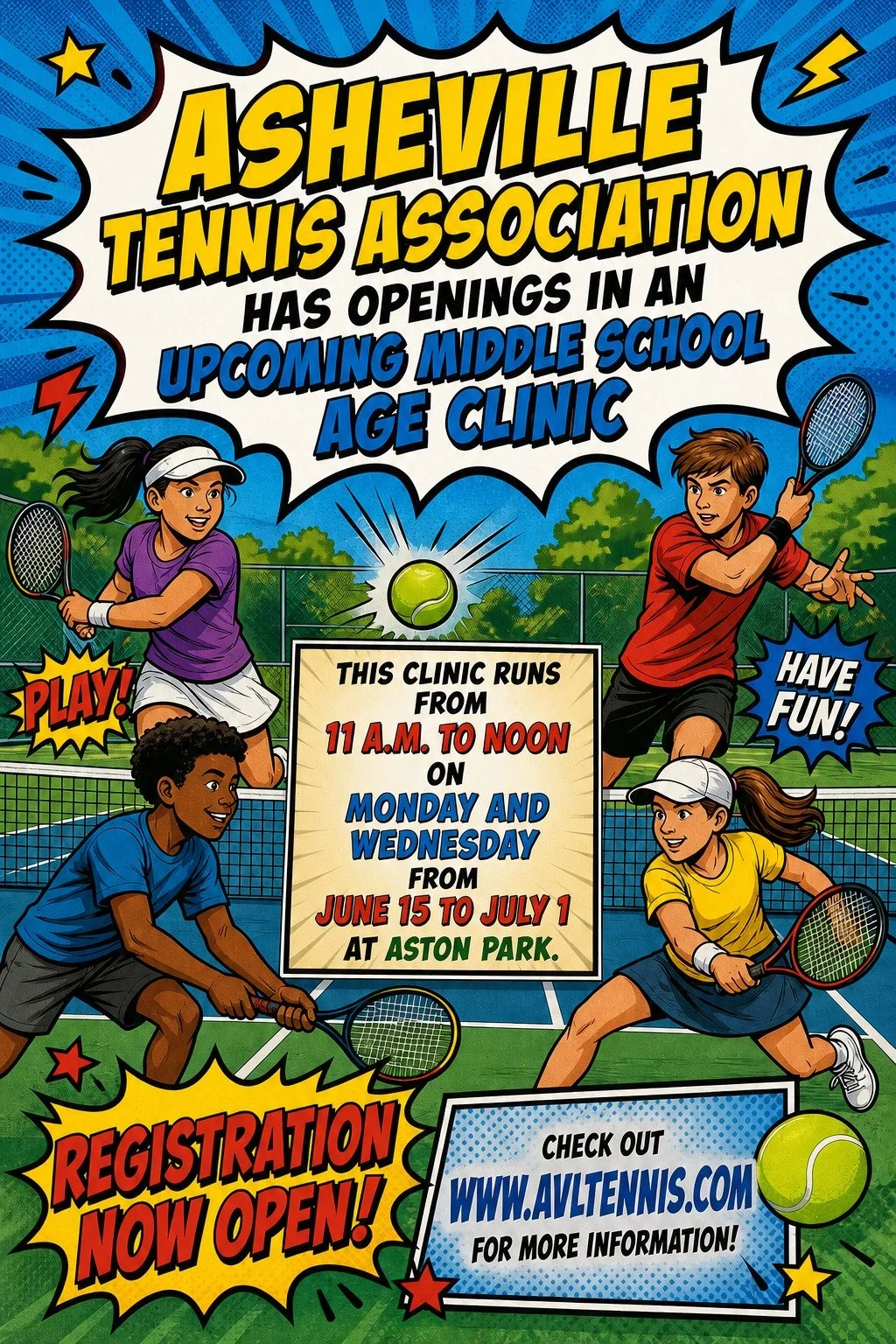 📣We just adjusted our middle school clinic in June to be after school is out! 👀Starts June 15 and runs Mon/Wed for 3 weeks!  This is for 6-8th graders who currently play on their middle school team, or are thinking about giving it a try this fall. 