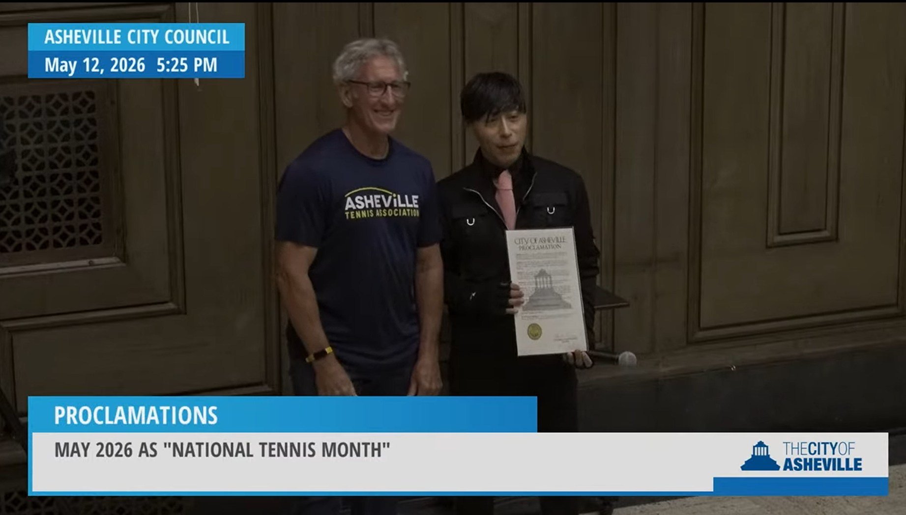 👀May is National Tennis Month and Asheville proclaimed it so!  Come try the "world's heathiest sport" and check out our "tennis for all" programming at avltennis.com 🎾

Big thanks to Ron Freeman for representing us and speaking 