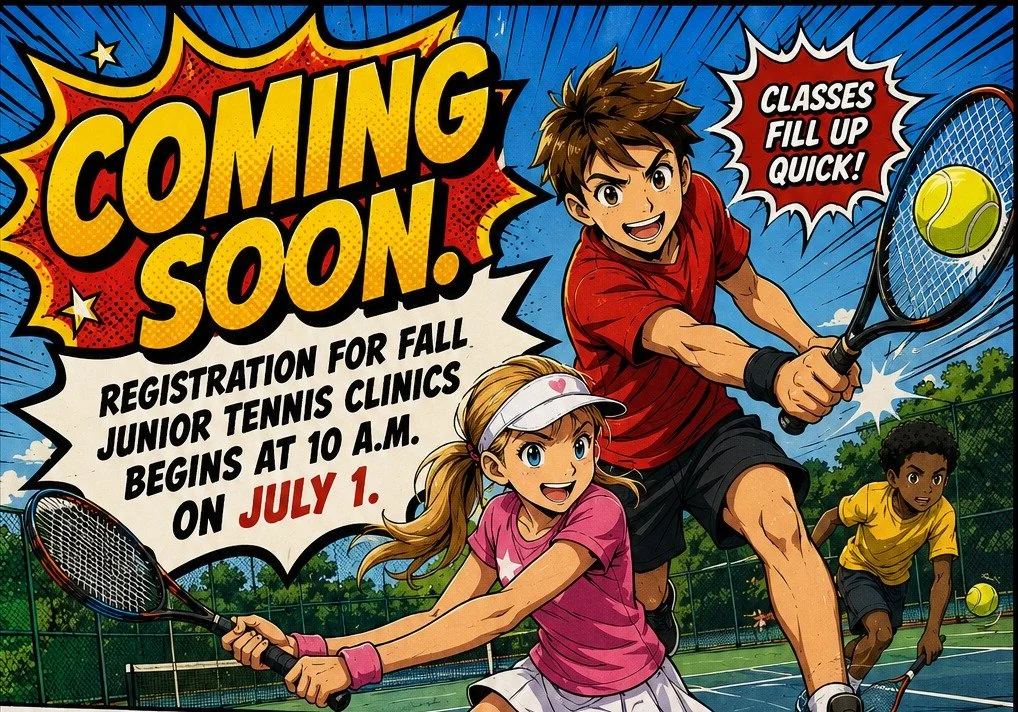 📣Mark your calendar for Fall Junior clinic registration opening on July 1 at 10a!  Schedules are posted on avltennis.com > Juniors