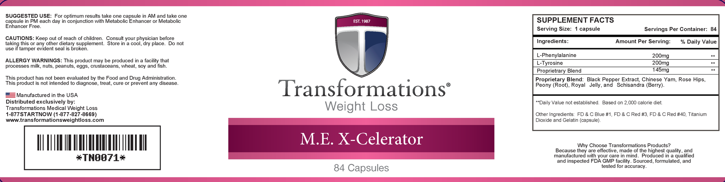 Metabolic Enhancer X-Celerator — Transformations Weight Loss