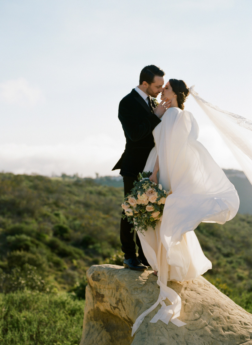 Laguna Beach Elopement at Top of the World Park featured on Martha Stewart Weddings - photo by Kat Braman