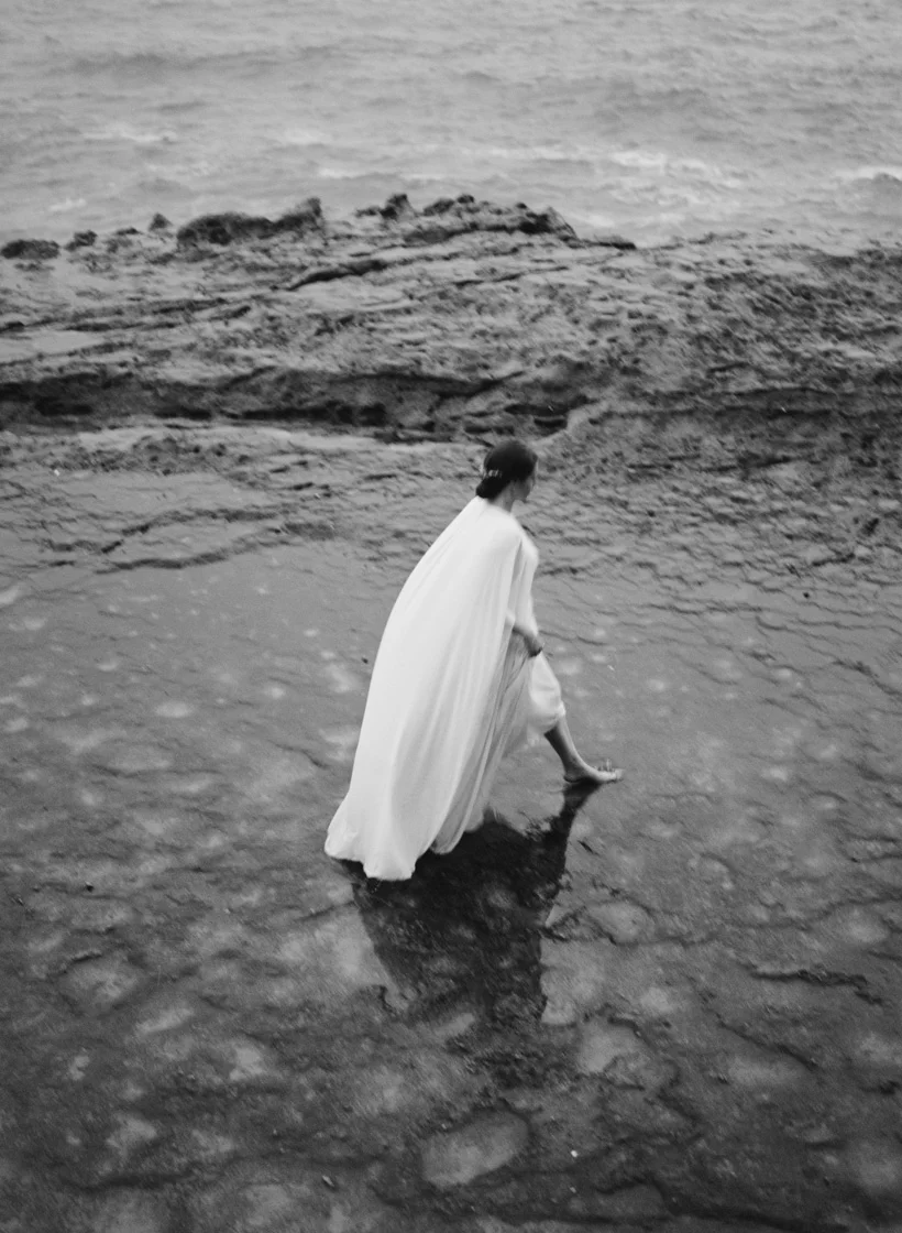 Bridal Portraits at Table Top Rock in Laguna Beach - photo by Kat Braman