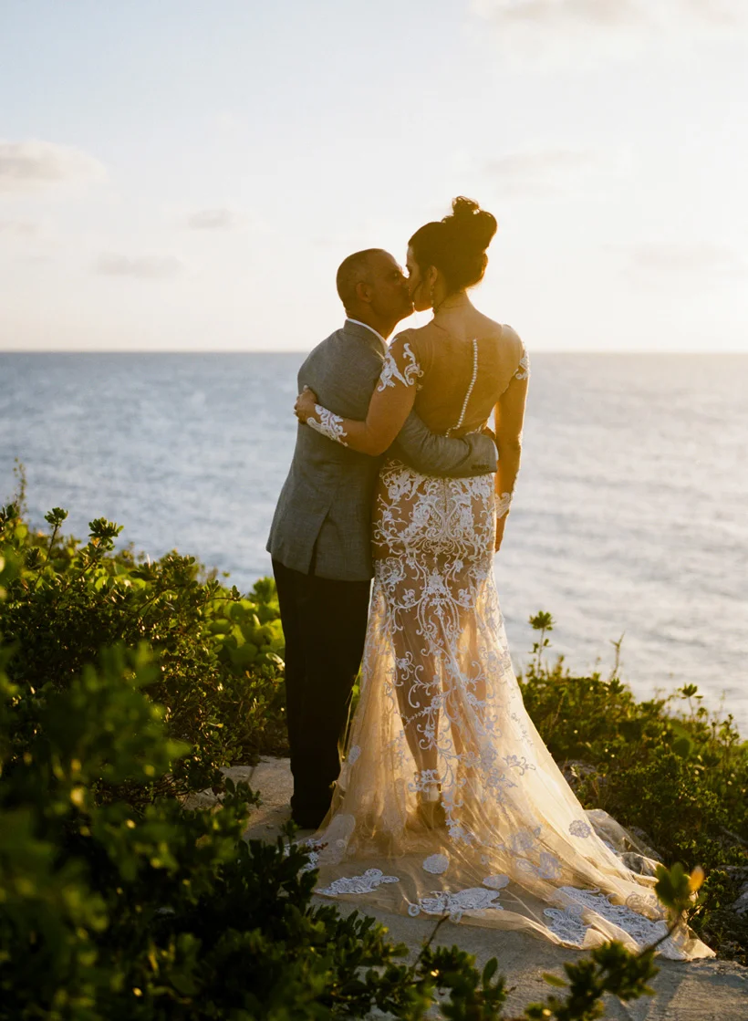 Sunset Wedding Photos at Bahamas Destination Wedding - photo by Kat Braman