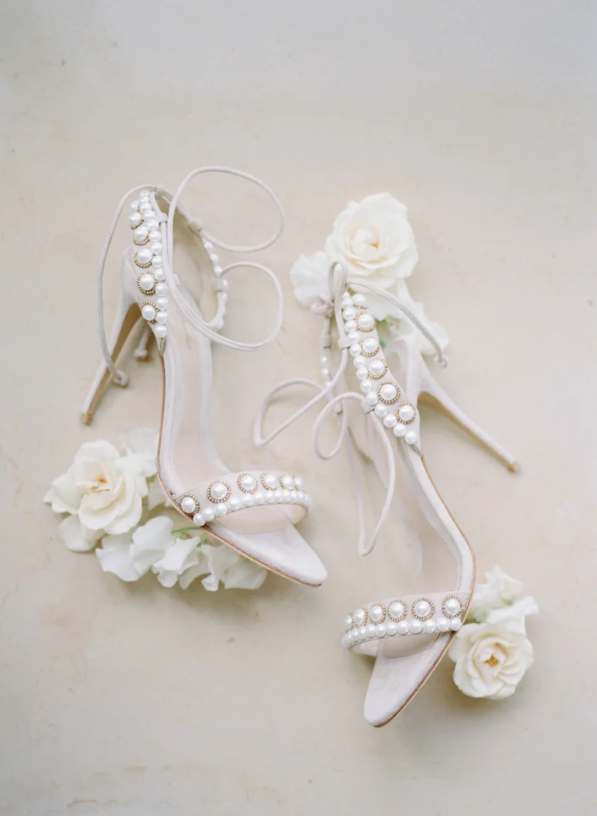 Monique Lhuillier Wedding Shoes embellished with pearls