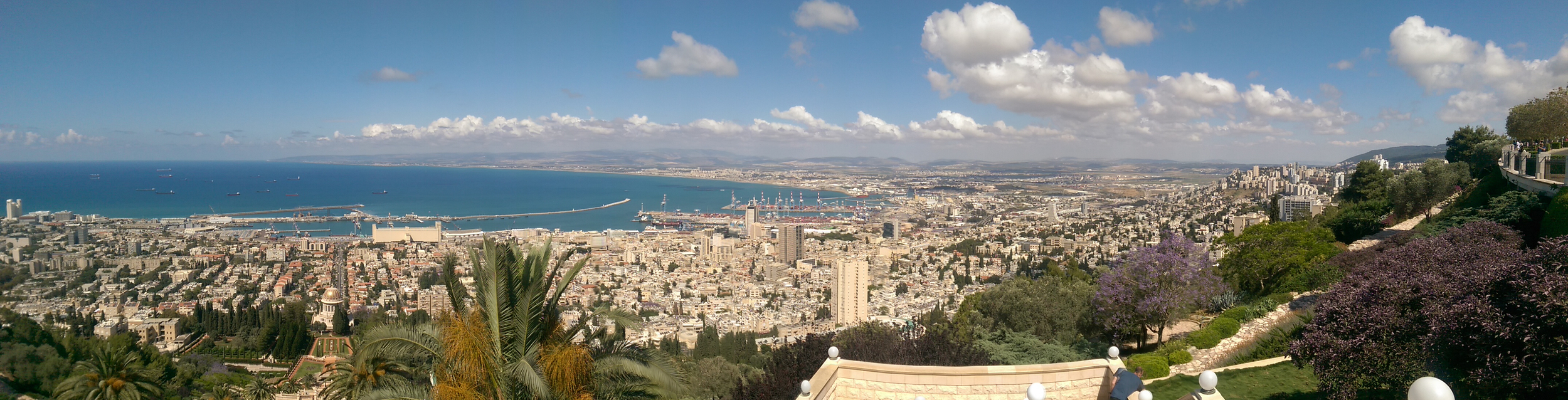 The city of Haifa, as seen from the Bahá'í Gardens.
