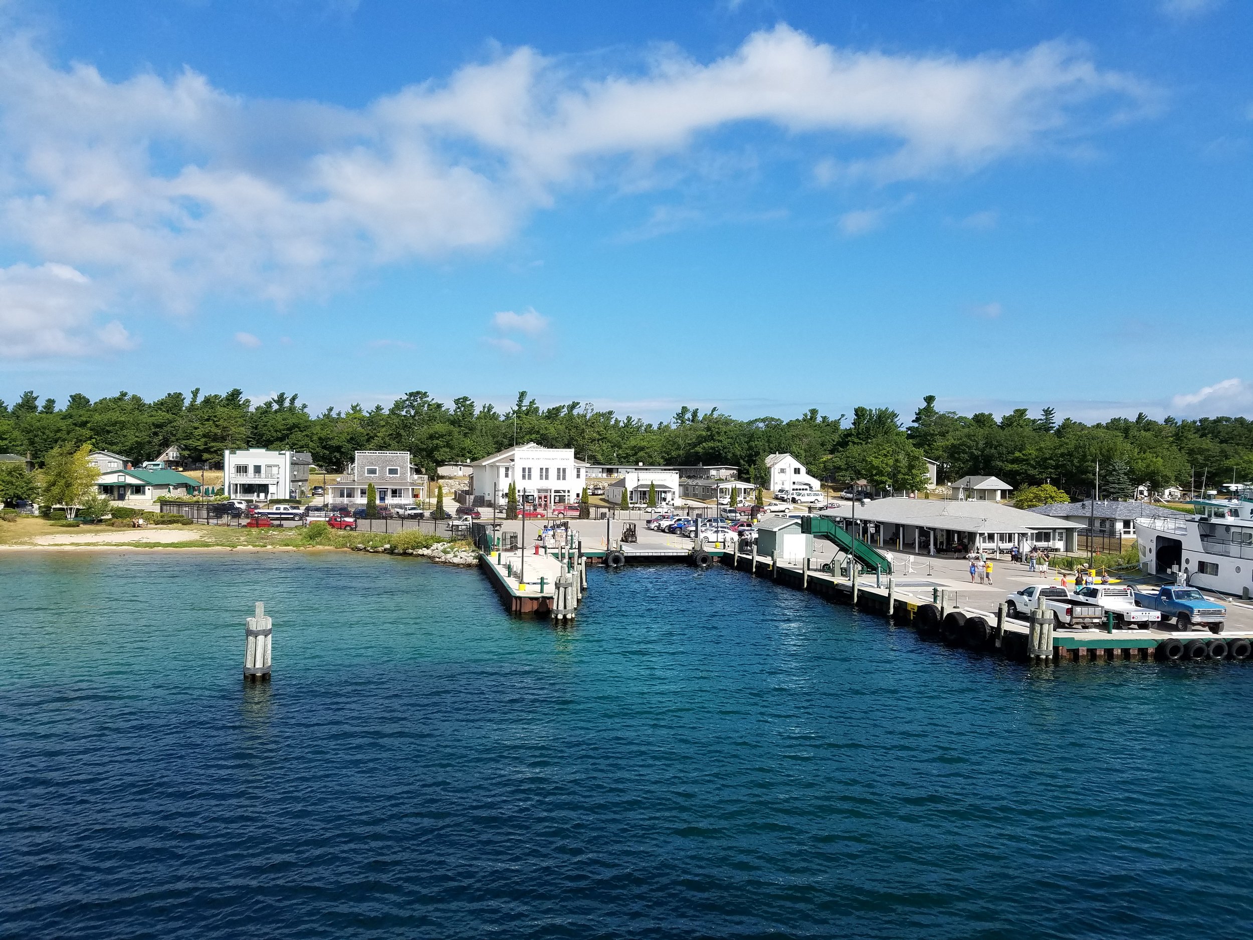 Pulling into St. James on the Emerald Isle ferry