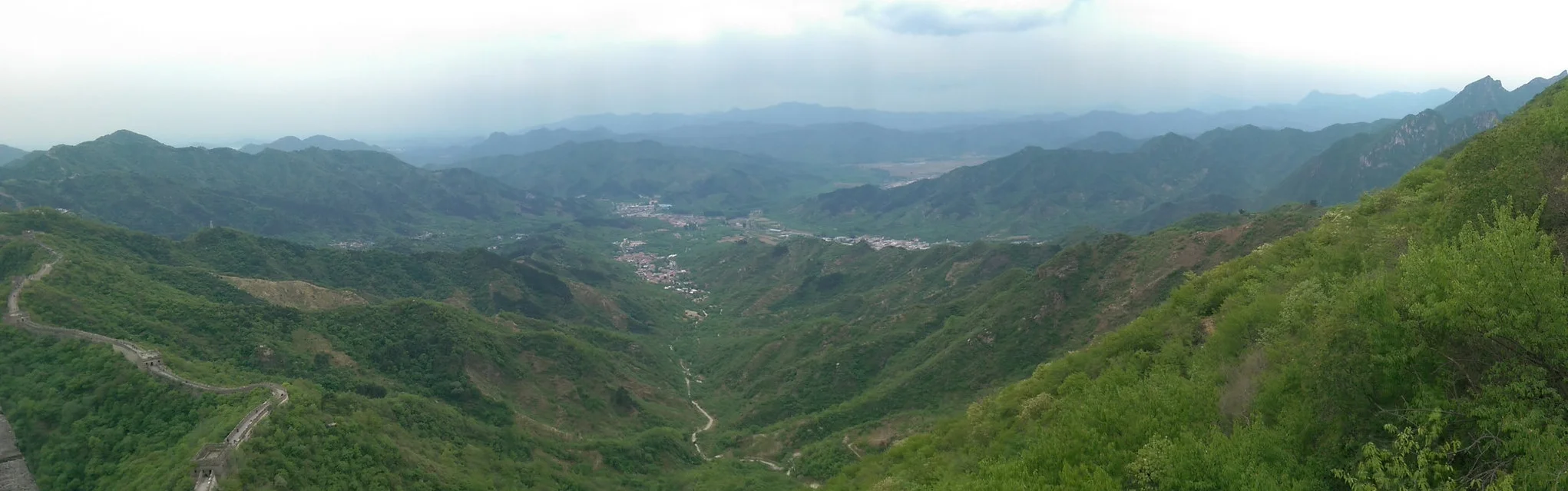 View from a section of the Great Wall of China at Mutianyu