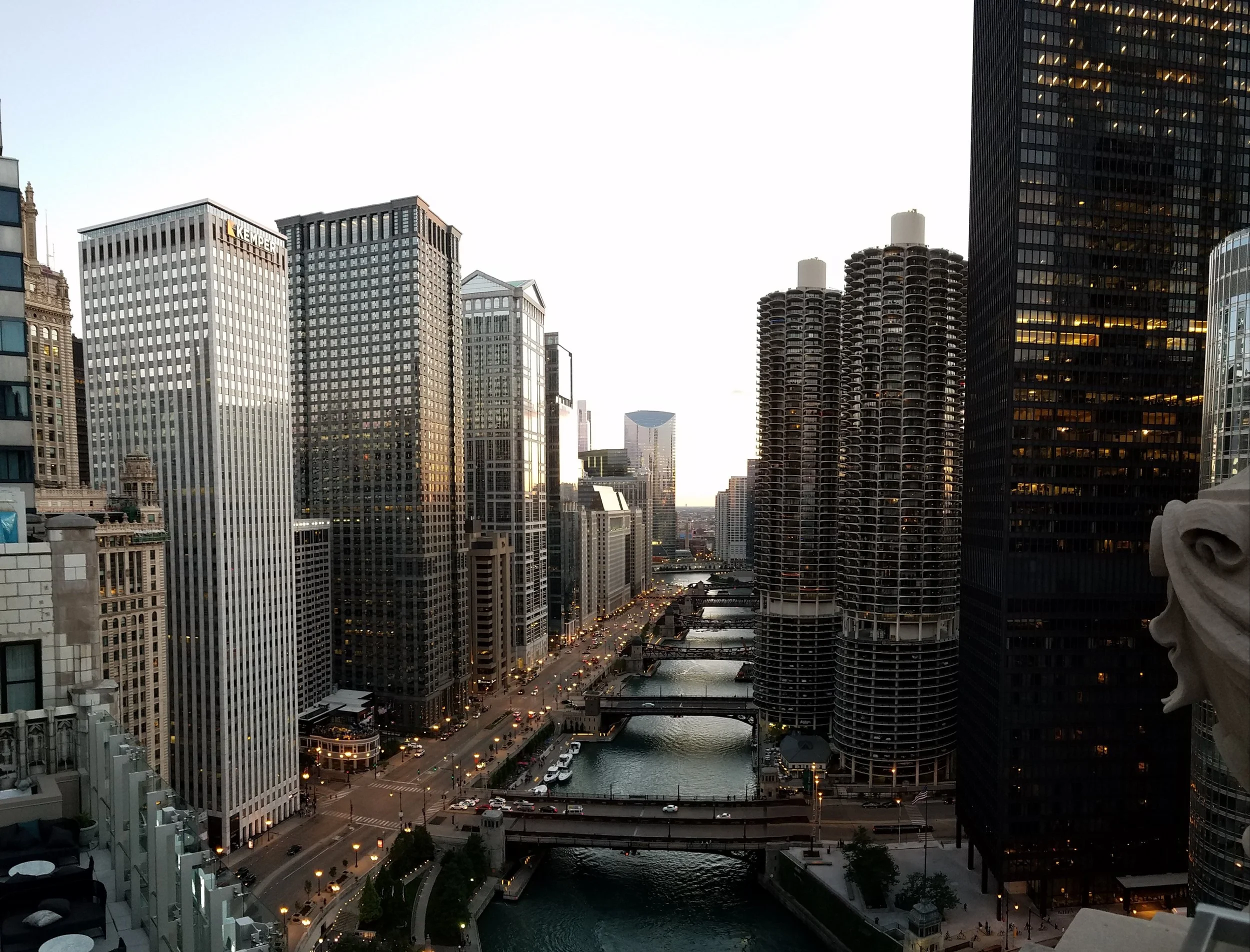 View of the river from the LondonHouse Chicago